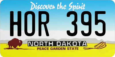 ND license plate HOR395
