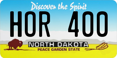 ND license plate HOR400