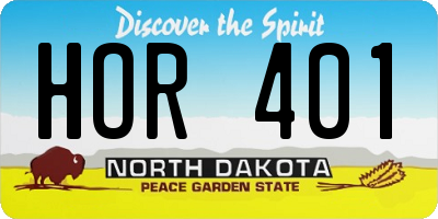 ND license plate HOR401