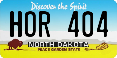 ND license plate HOR404