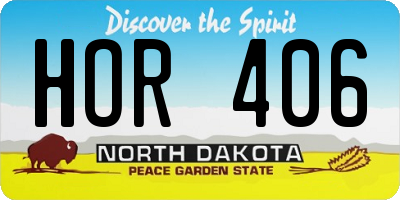 ND license plate HOR406