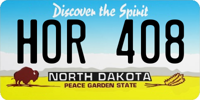 ND license plate HOR408