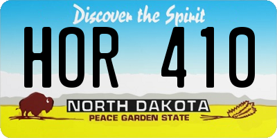 ND license plate HOR410