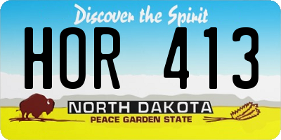 ND license plate HOR413