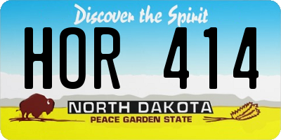 ND license plate HOR414