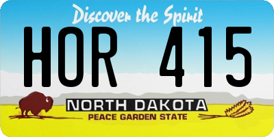 ND license plate HOR415