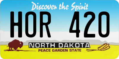 ND license plate HOR420