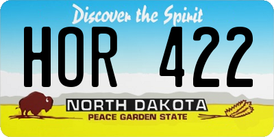 ND license plate HOR422