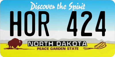 ND license plate HOR424