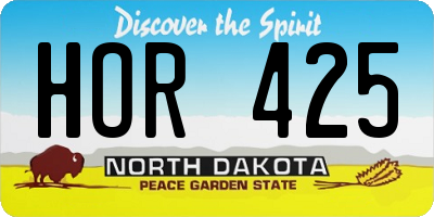 ND license plate HOR425