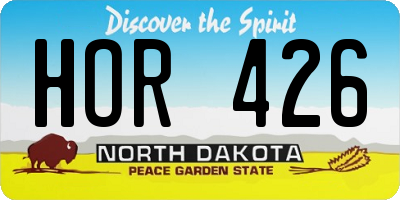 ND license plate HOR426