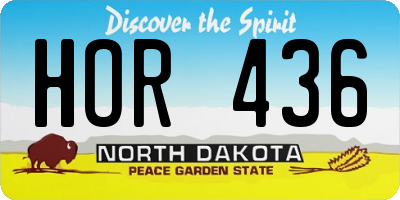 ND license plate HOR436
