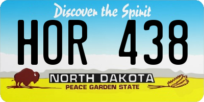 ND license plate HOR438