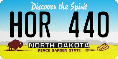 ND license plate HOR440