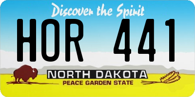 ND license plate HOR441