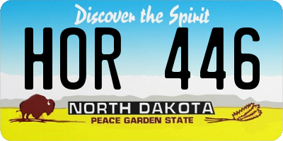 ND license plate HOR446
