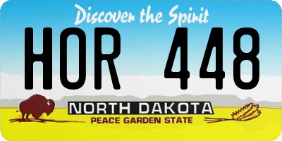 ND license plate HOR448