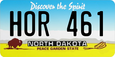 ND license plate HOR461