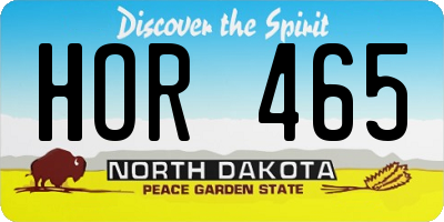 ND license plate HOR465