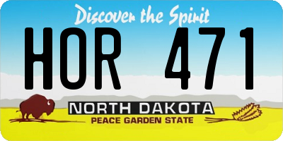 ND license plate HOR471