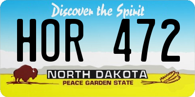 ND license plate HOR472