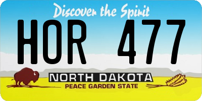 ND license plate HOR477