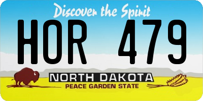 ND license plate HOR479