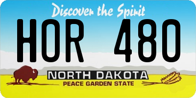 ND license plate HOR480