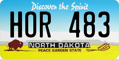 ND license plate HOR483