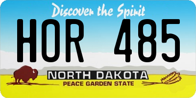 ND license plate HOR485