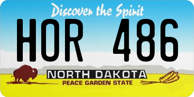 ND license plate HOR486