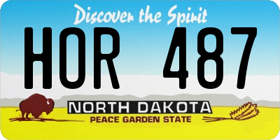 ND license plate HOR487