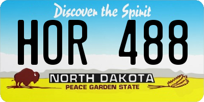 ND license plate HOR488