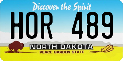 ND license plate HOR489