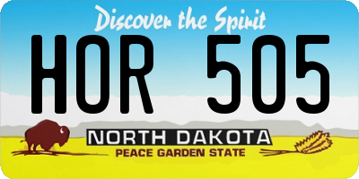 ND license plate HOR505