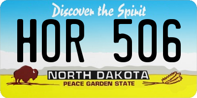 ND license plate HOR506