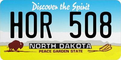 ND license plate HOR508