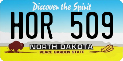 ND license plate HOR509