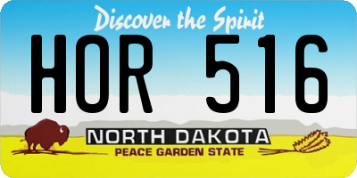 ND license plate HOR516