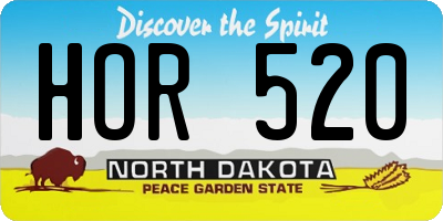 ND license plate HOR520