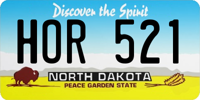 ND license plate HOR521