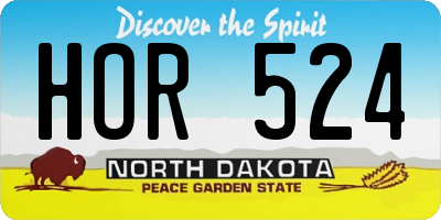 ND license plate HOR524