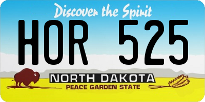ND license plate HOR525