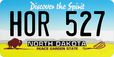 ND license plate HOR527