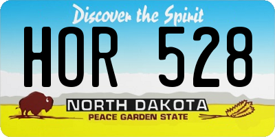 ND license plate HOR528