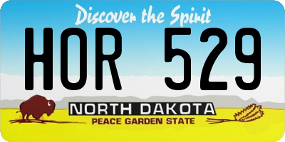 ND license plate HOR529