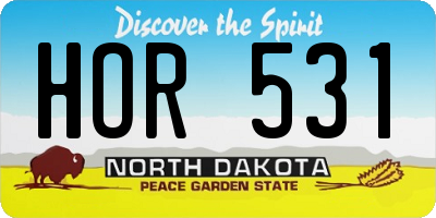 ND license plate HOR531