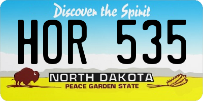ND license plate HOR535