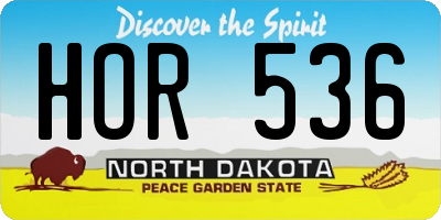 ND license plate HOR536