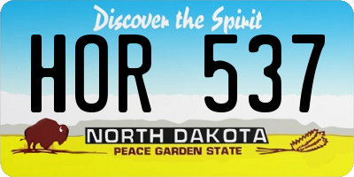 ND license plate HOR537